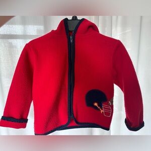 Bailey Boys Fuzzy Fleece Full-Zip Hoodie with Corduroy Football Helmet, 4T